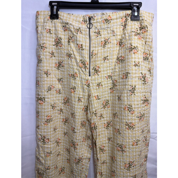 RVCA Pants - Women's RVCA Floral Gingham High Waist Pants Cottagecore Boho Festival Summer 30